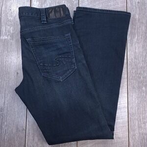 Silver Jeans Zac Mens Size 32x34 Dark Wash Relaxed Straight Leg Denim